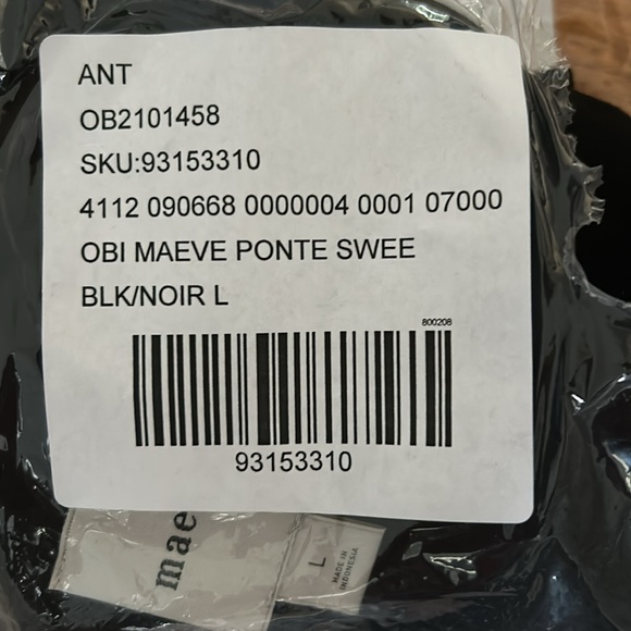 Ladies size large sweetheart Ponte top by Maeve from Anthropologie, new with tag - Picture 5 of 5